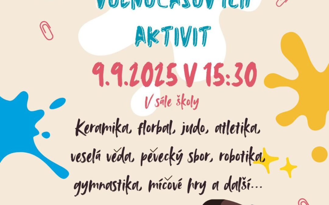 Pozvánka na 1. třídní schůzky a prezentaci kroužků