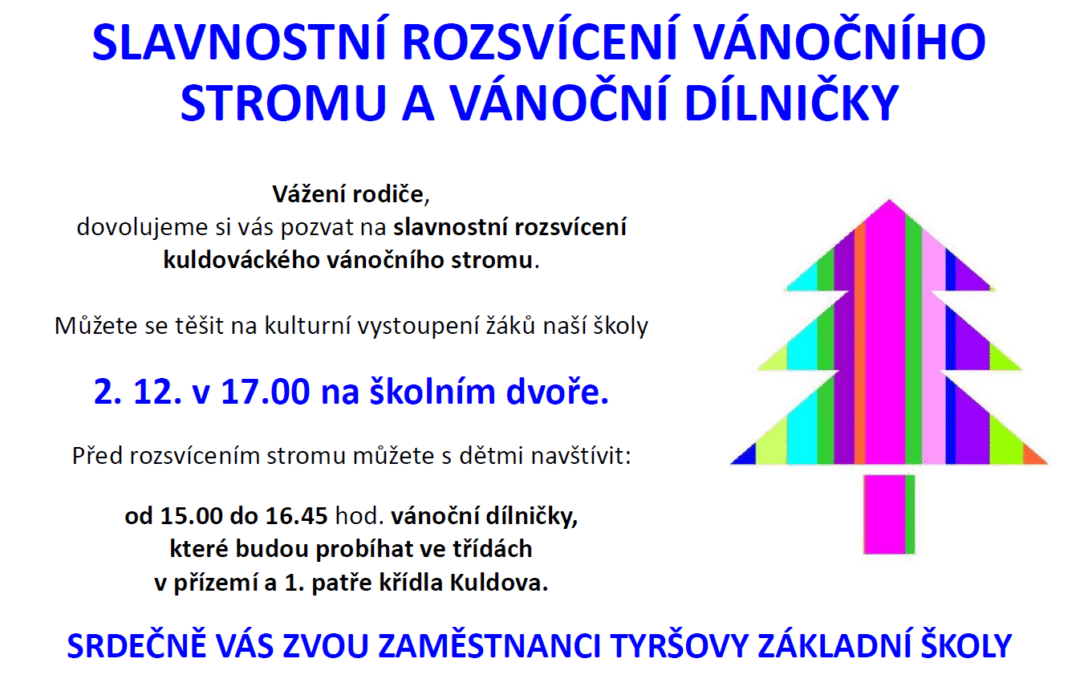 Pozvánka na Slavnostní rozsvícení vánočního stromu