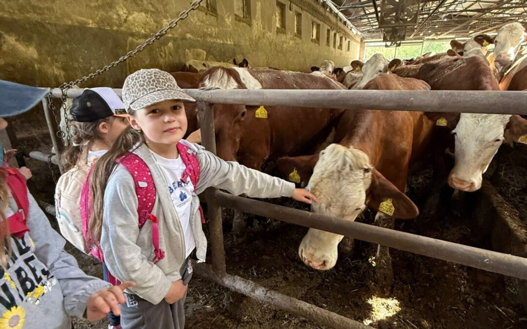 Třeťáci na výletě v Ujčově zažili bobříky i dojení krav