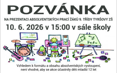 Pozvánka na absolventská vystoupení žáků 9. tříd