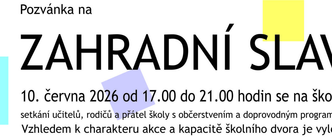 Pozvánka na Zahradní slavnost
